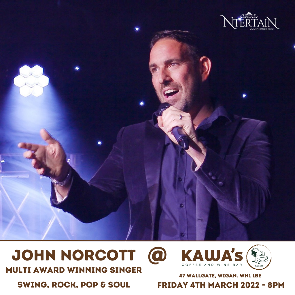 John Norcott singing LIVE at Kawa's Coffee & Wine Bar Wigan